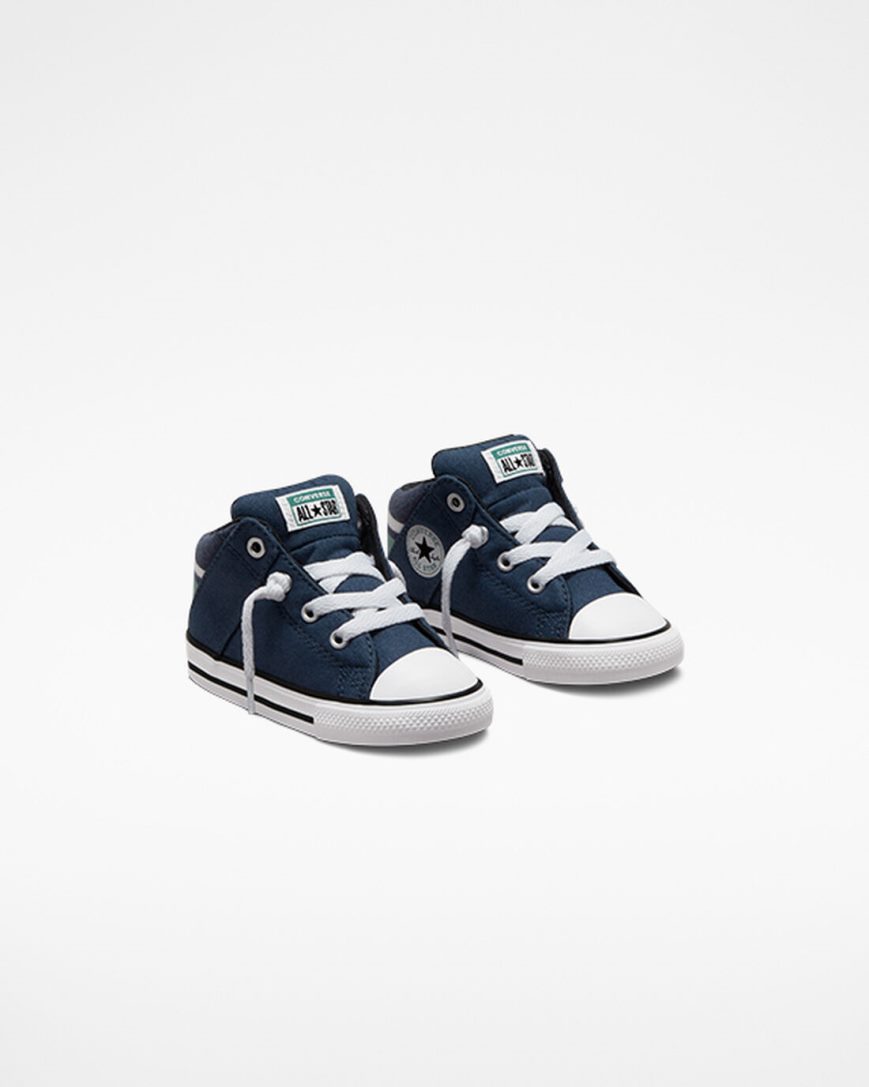 Zapatillas Altas Converse Chuck Taylor All Star Axel Varsity Niño Azul Marino Blancas | PE E47WL0